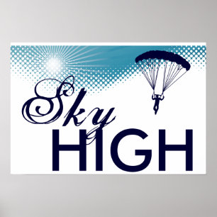 sky high skydiving poster
