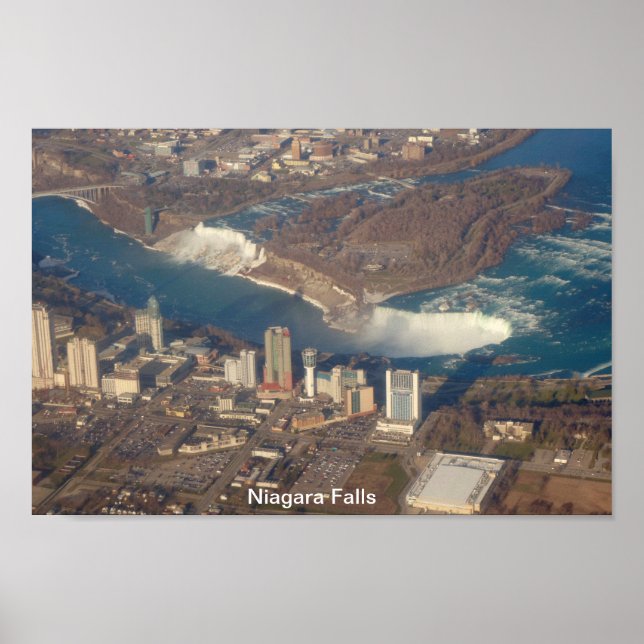 Sky High View of Niagara Falls Poster (Front)
