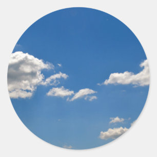Sky is blue and white clouds are passing by  classic round sticker