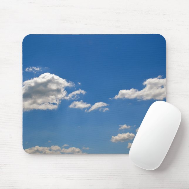 Sky is blue and white clouds are passing by  mouse pad (With Mouse)