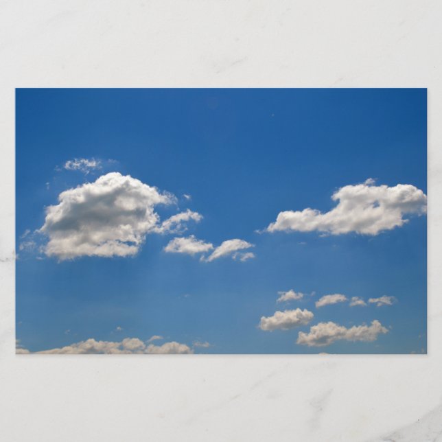 Sky is blue and white clouds are passing by   stationery (Front)