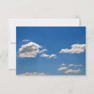 Sky is blue and white clouds are passing by   thank you card