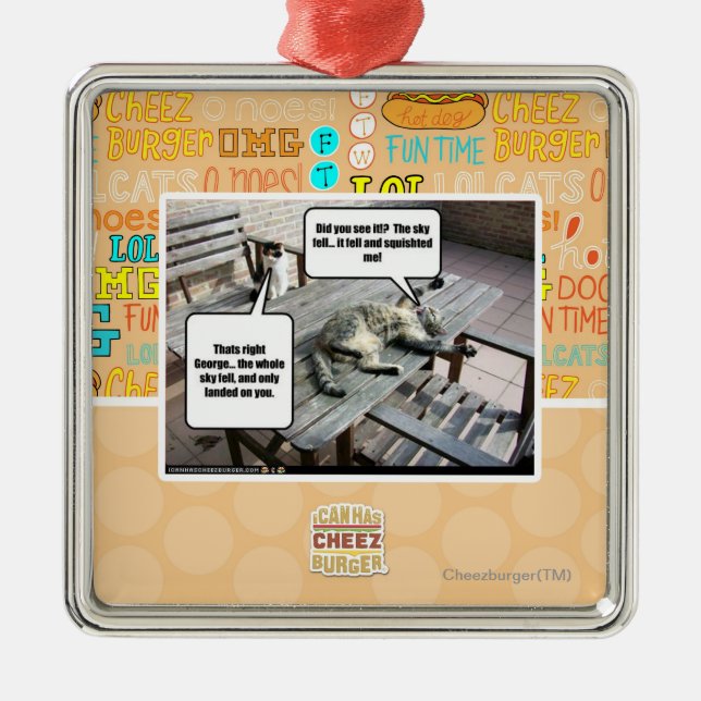 Sky is Falling Metal Ornament (Front)