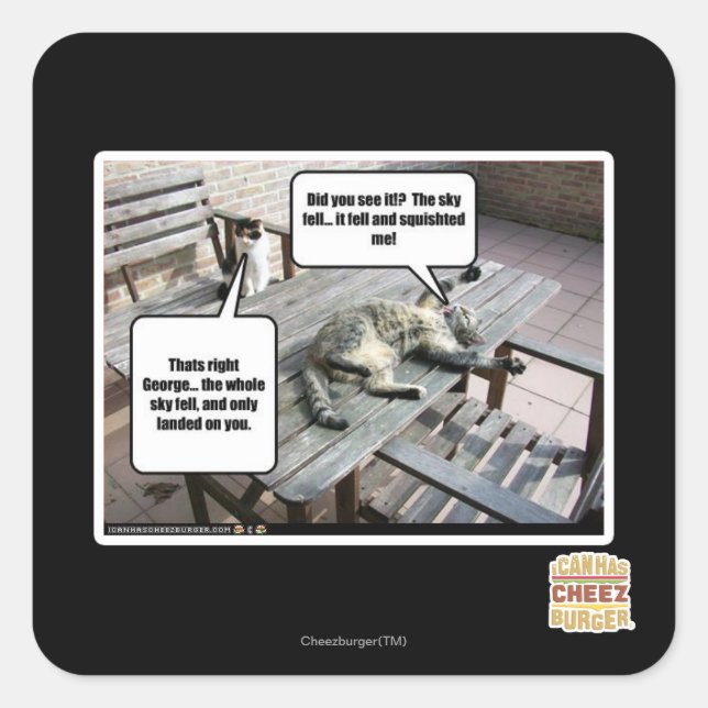 Sky is Falling Square Sticker (Front)