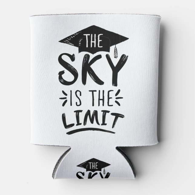 Sky is the Limit Clever Graduation Captions Cute Can Cooler (Front)