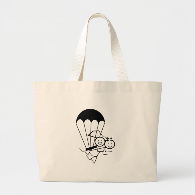 Sky Jump Wedding Large Tote Bag (Front)