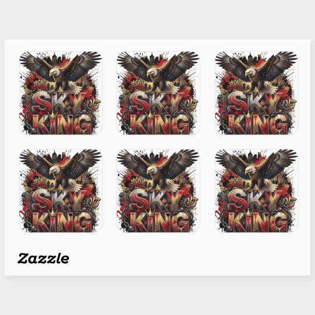 Sky King Eagle Sticker | Fierce Bird Graphic Decal (Sheet)
