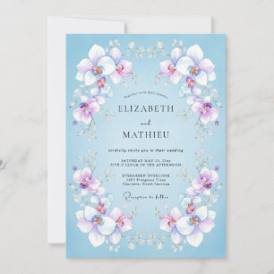 Sky Lilac Orchid Wedding Invitation