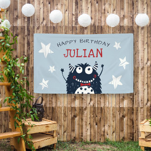 Sky Little Monster Personalised Birthday Party Banner