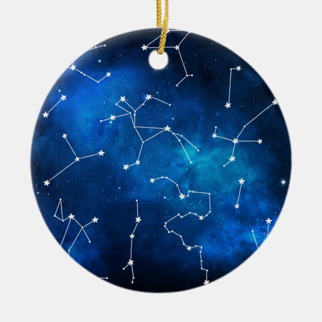 Sky Map Constellation Astronomy Lover Ceramic Ornament (Front)