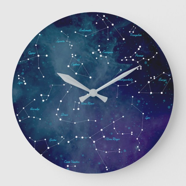 Sky Map Constellations Astronomy Large Clock (Front)
