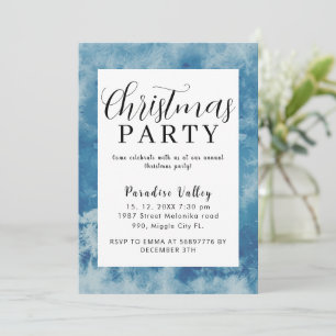 Sky Modern Dusty Blue Snowflake  Invitation