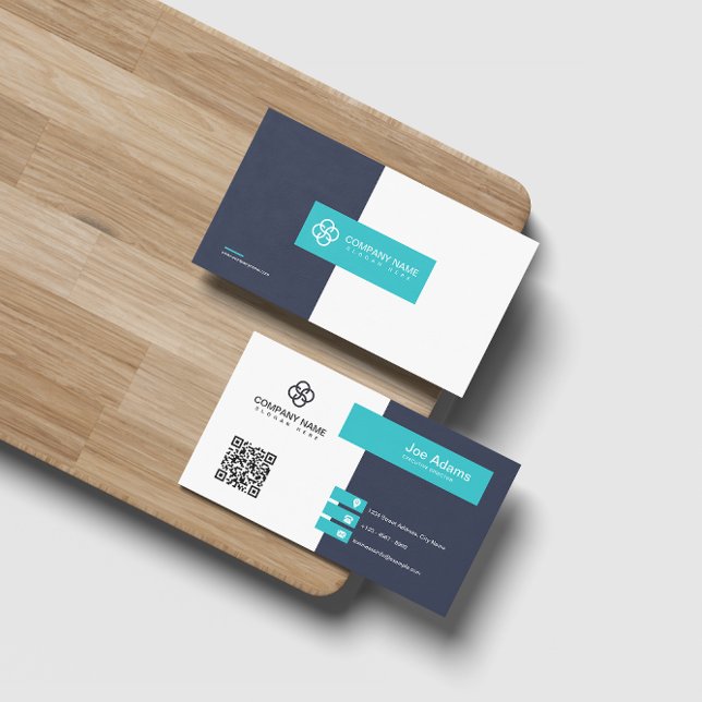 Sky Modern Simple Professional QR code Scannable Business Card (Creator Uploaded)