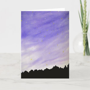 Sky Mountain Night Background Card