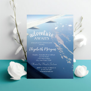 Sky,Ocean, Aeroplane Retirement Party Invitation