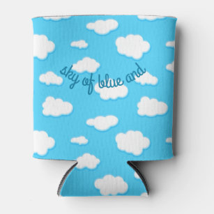 sky of blue and fluffy white clouds - drink cooler