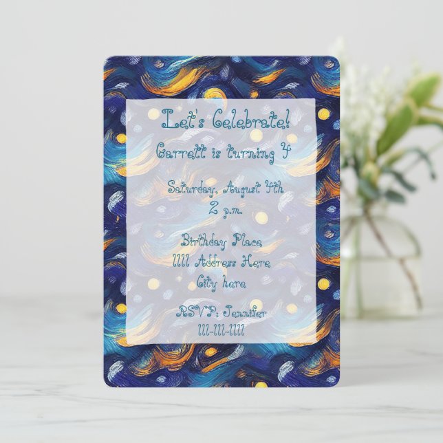 Sky of Stars Birthday Invitation (Standing Front)