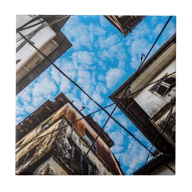 Sky Over Stonetown, Zanzibar Ceramic Tile (Front)