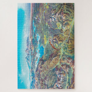 Sky Panorama Map of Yellowstone National Park Jigsaw Puzzle