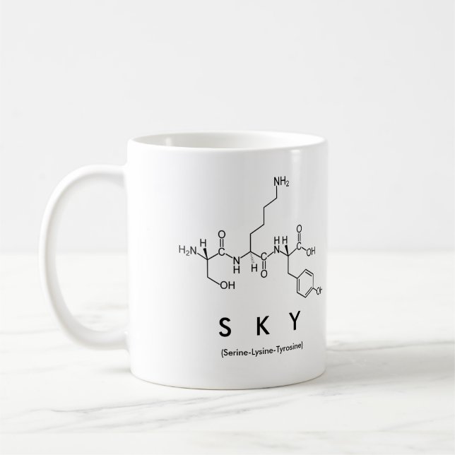 Sky peptide name mug (Left)
