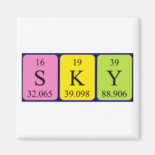Sky periodic table name magnet