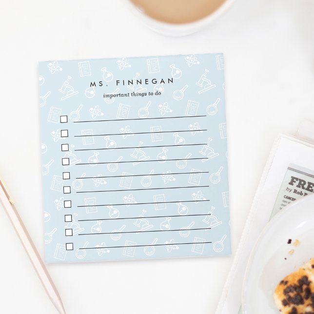 Sky | Personalised Science Teacher To-Do List Notepad (Creator Uploaded)