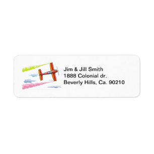 Sky Plane Flying Return Address Label