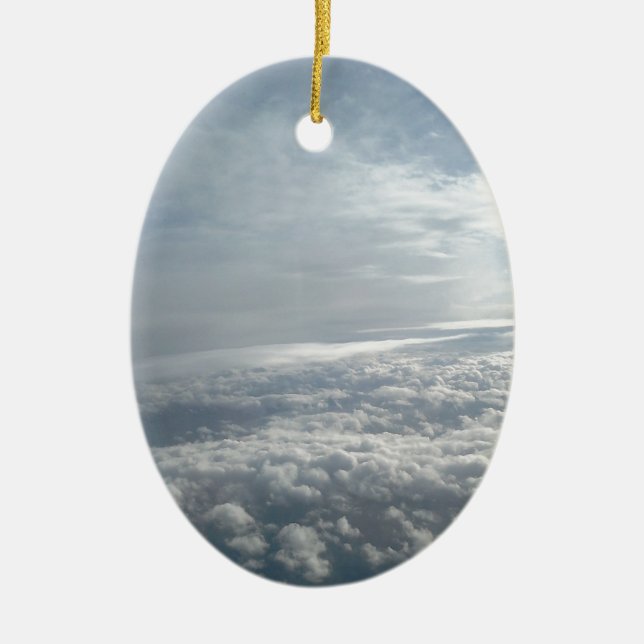 Sky, Plane View, Beautiful Clouds Ceramic Ornament (Front)