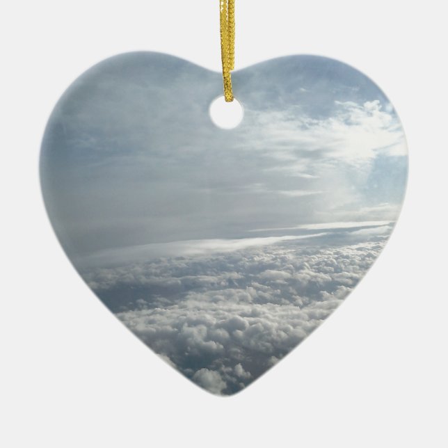 Sky, Plane View, Beautiful Clouds Ceramic Ornament (Front)