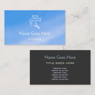 "Sky" Plumber Business Cards