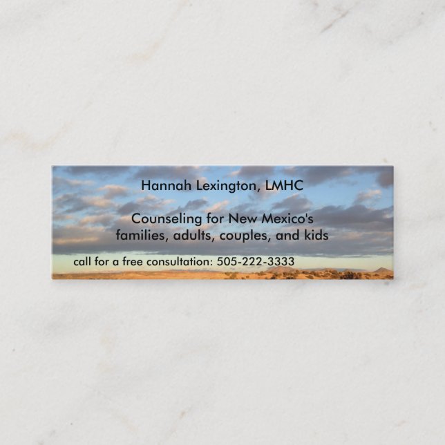 Sky Professional Therapy Counsellor Minicard Mini Business Card (Front)