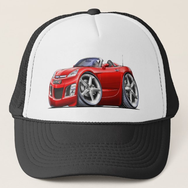Sky Red Car Trucker Hat (Front)