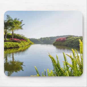 Sky Reflected In Still Tropical Lake Mouse Pad