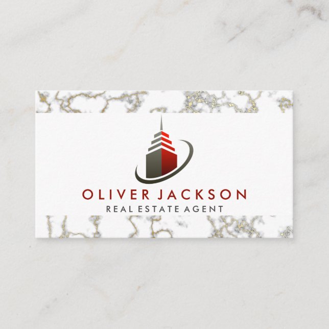 Sky Scraper Building Icon Business Card (Front)