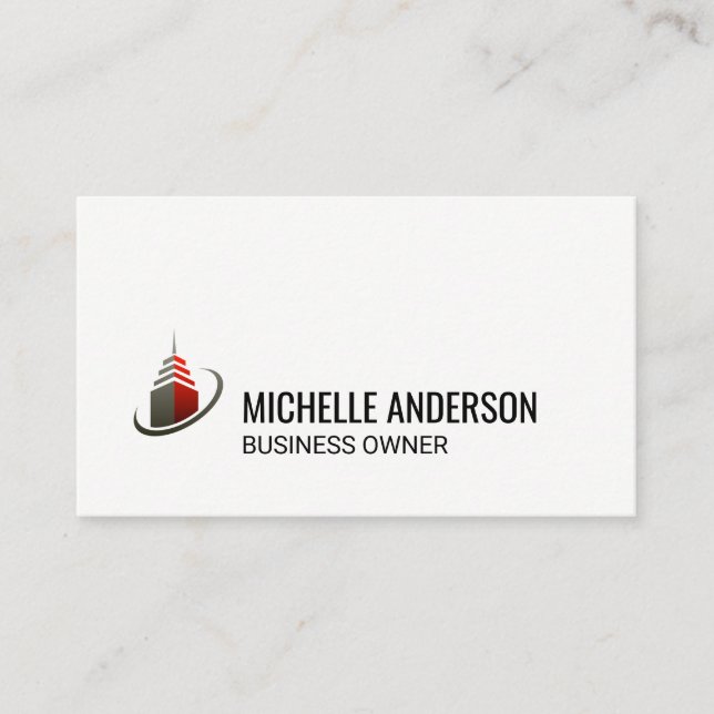 Sky Scraper Building Icon Business Card (Front)