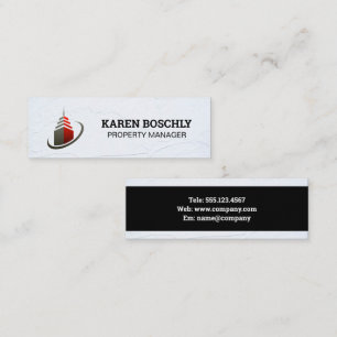 Sky Scraper Building Icon Mini Business Card