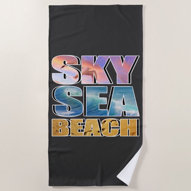 sky, sea, beach towel (Front)