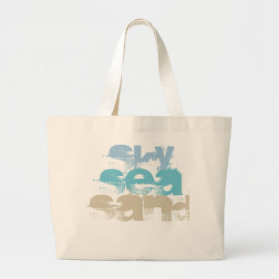 Sky, Sea, Sand Beach Custom Jumbo Tote