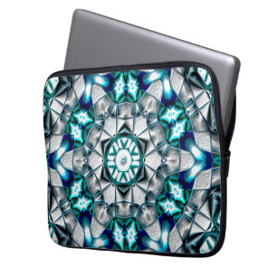 Sky silver looking like brushed sandblasted steel laptop sleeve