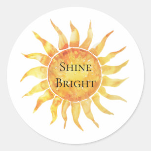 Sky Sun Shine Bright Classic Round Sticker