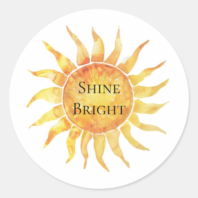 Sky Sun Shine Bright Classic Round Sticker (Front)