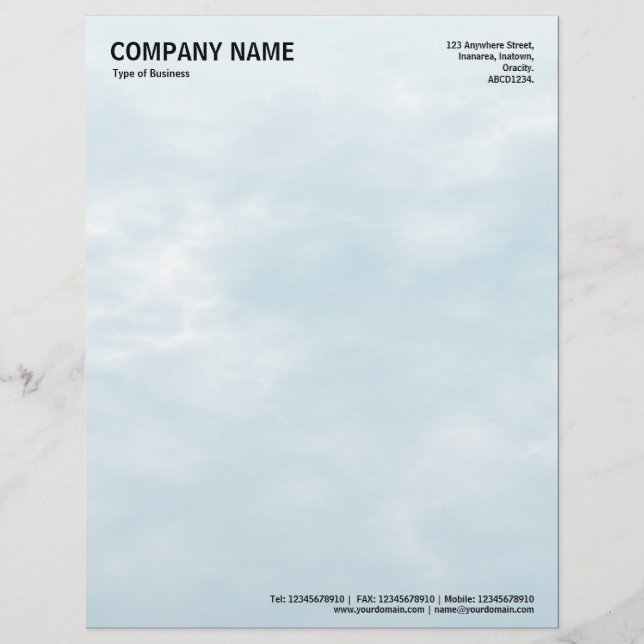 Sky Texture 01 Customized Letterhead (Front)