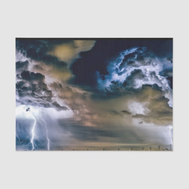 Sky Thunderstorm Clouds Decoupage Tissue Paper (Front)