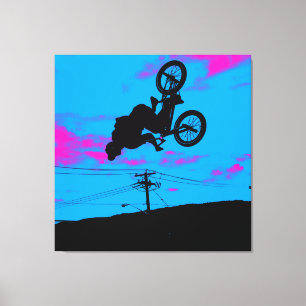 Sky Trekking - BMX Rider Canvas Print