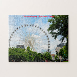 Sky view Ferris Wheel Georgia .Christmas Greetings Jigsaw Puzzle