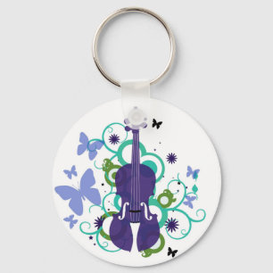 Sky Violin Design Key Ring