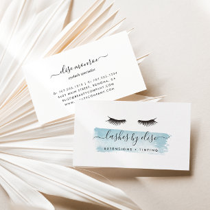 Sky Watercolor Lash Services Business Card