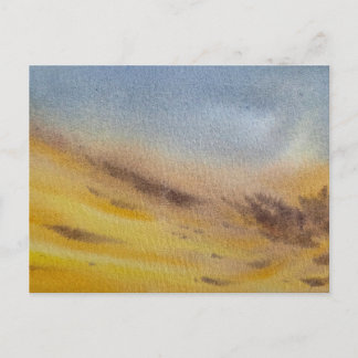 Sky watercolor painting postcard
