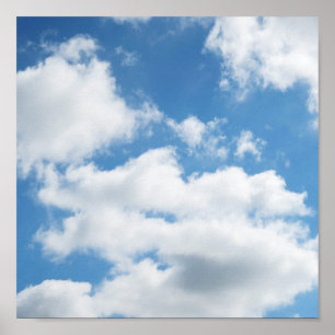 sky, weather, nature, white, blue, cloud, sunlight poster