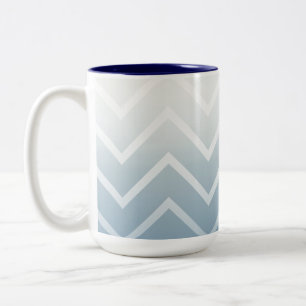 Sky White Chevron Two-Tone Coffee Mug